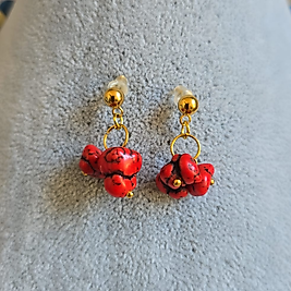 Çelik Düğme Model Mercan Küpe