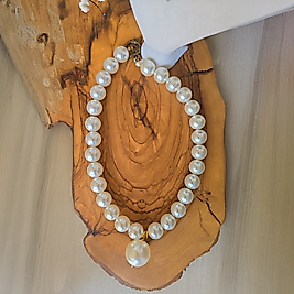 T Kilit Sistemli Aksesuar İnci Kolye (43 cm)