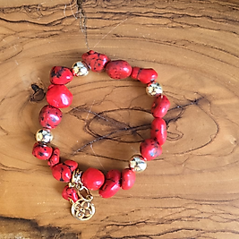 Amorf Mercan ve Hematit Bileklik